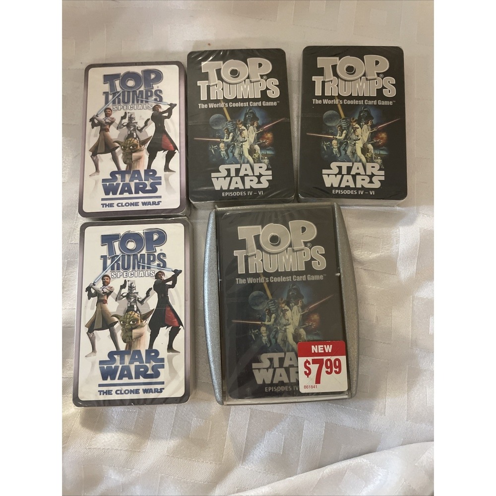 Top Trumps Star Wars Card Game Lot Of 5 Packs The Clone Wars & Episodes IV-VI